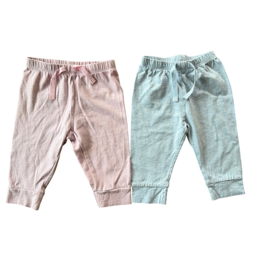 Baby Gap Organic Cotton Jogger Pants 2 Pack Pink Blue 3-6M-6M Pink Blue